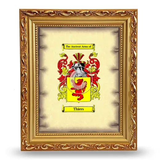 Thiers Coat of Arms Framed - Gold