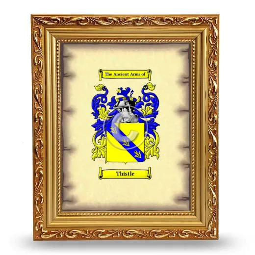 Thistle Coat of Arms Framed - Gold