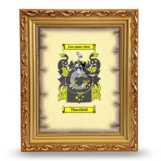 Thursfield Coat of Arms Framed - Gold