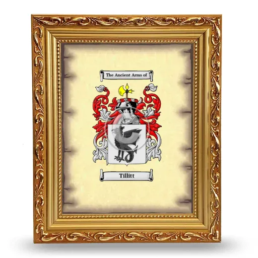 Tillitt Coat of Arms Framed - Gold