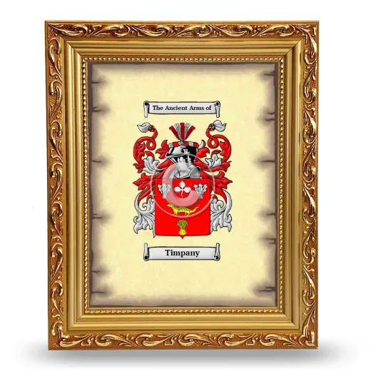 Timpany Coat of Arms Framed - Gold