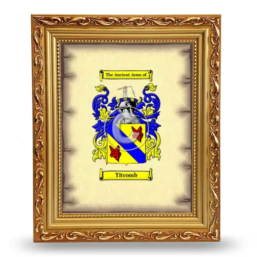Titcomb Coat of Arms Framed - Gold