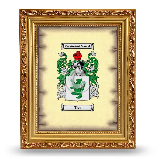 Tive Coat of Arms Framed - Gold