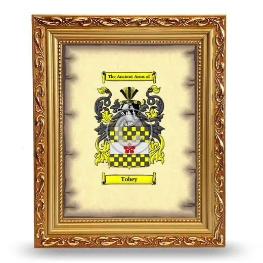 Tobey Coat of Arms Framed - Gold
