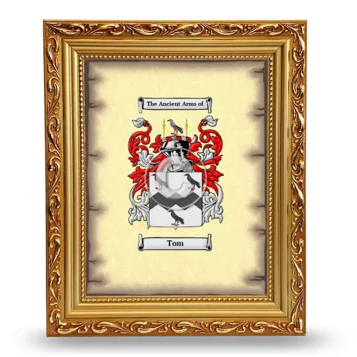 Tom Coat of Arms Framed - Gold