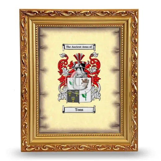 Tons Coat of Arms Framed - Gold