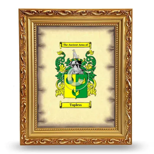 Topless Coat of Arms Framed - Gold