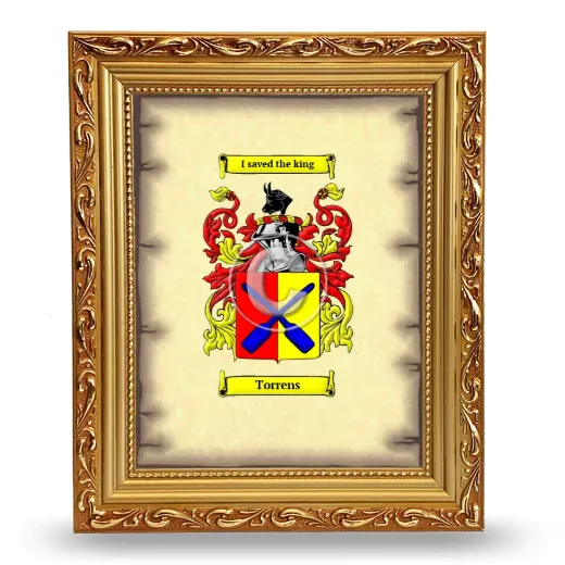 Torrens Coat of Arms Framed - Gold