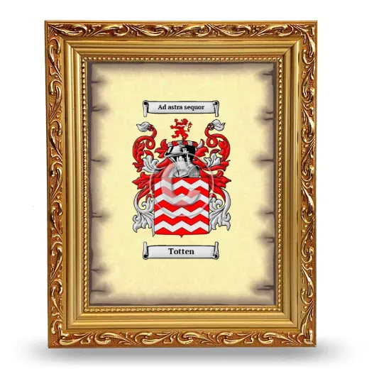 Totten Coat of Arms Framed - Gold