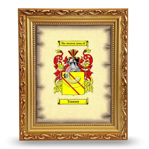 Trassey Coat of Arms Framed - Gold
