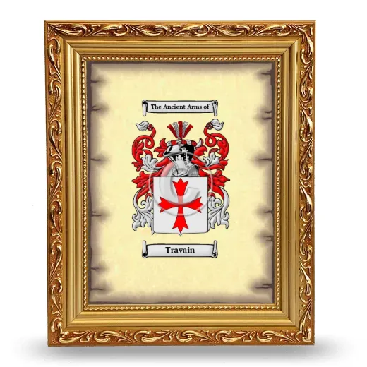 Travain Coat of Arms Framed - Gold