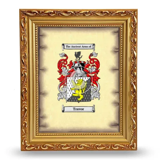 Travor Coat of Arms Framed - Gold