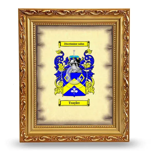 Trayler Coat of Arms Framed - Gold