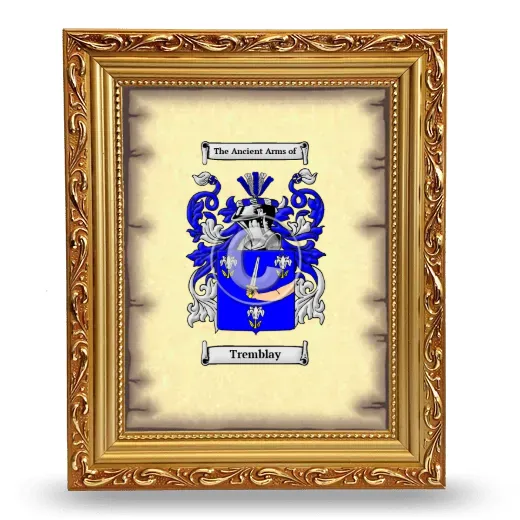 Tremblay Coat of Arms Framed - Gold