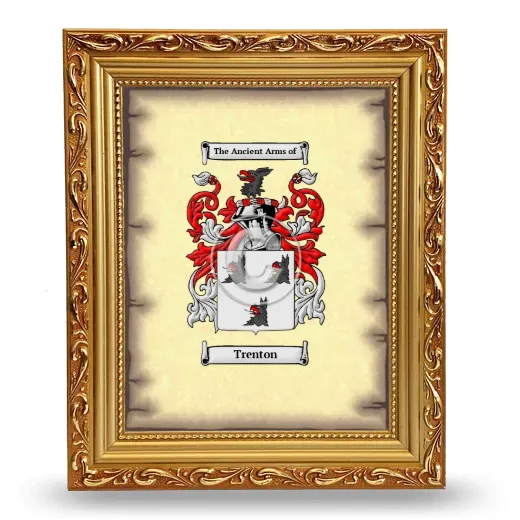 Trenton Coat of Arms Framed - Gold