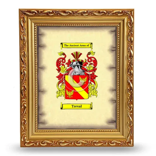 Treval Coat of Arms Framed - Gold