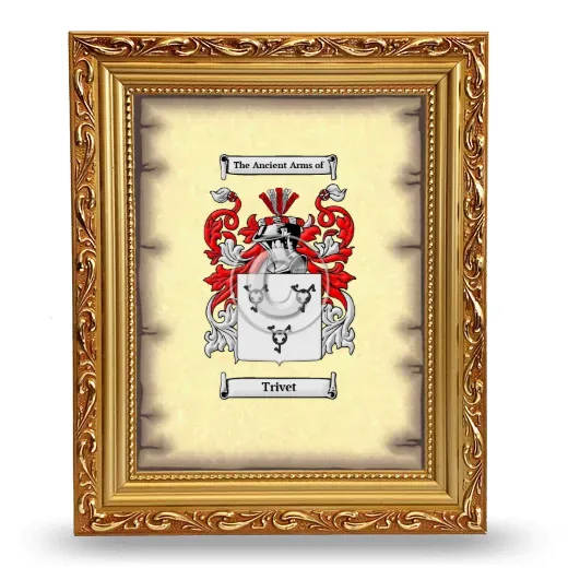 Trivet Coat of Arms Framed - Gold