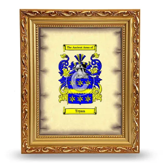 Tryan Coat of Arms Framed - Gold