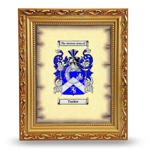 Tucker Coat of Arms Framed - Gold