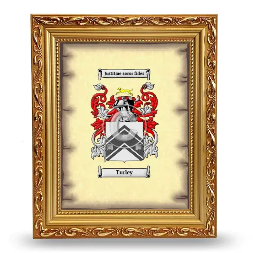 Turley Coat of Arms Framed - Gold