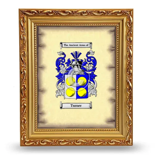 Turner Coat of Arms Framed - Gold