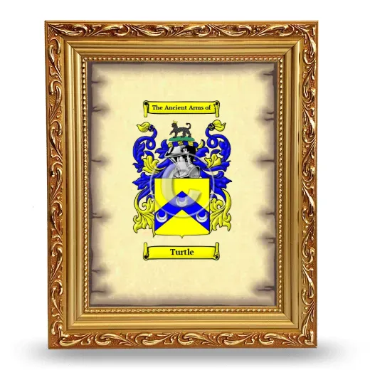 Turtle Coat of Arms Framed - Gold