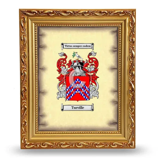 Turville Coat of Arms Framed - Gold