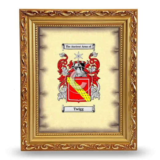 Twigg Coat of Arms Framed - Gold
