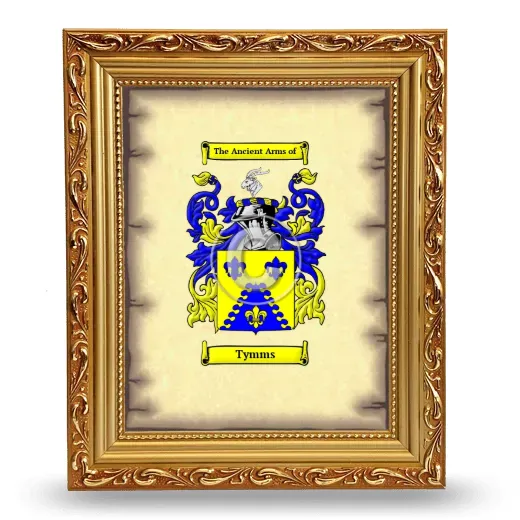 Tymms Coat of Arms Framed - Gold