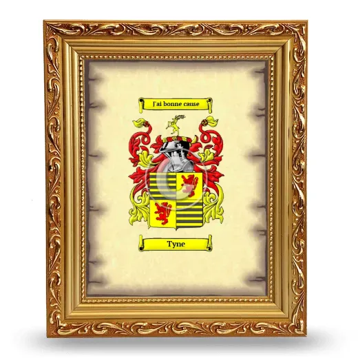 Tyne Coat of Arms Framed - Gold