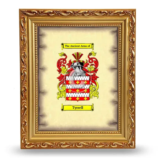 Tyrrell Coat of Arms Framed - Gold