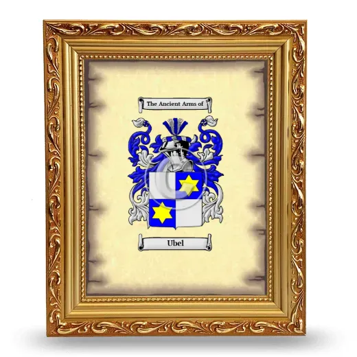 Ubel Coat of Arms Framed - Gold