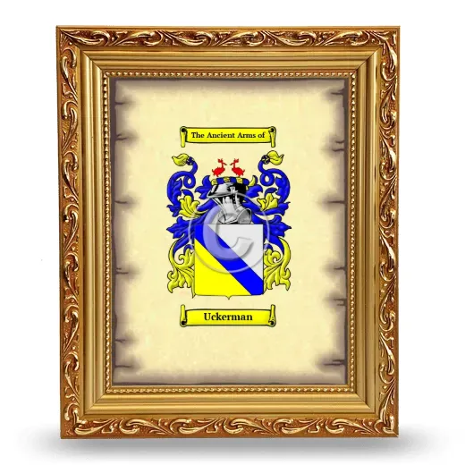 Uckerman Coat of Arms Framed - Gold
