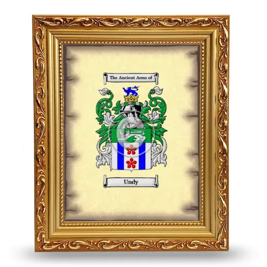 Undy Coat of Arms Framed - Gold