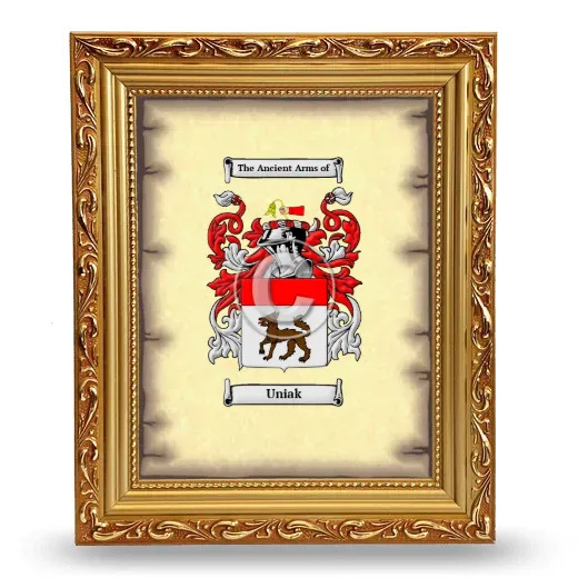 Uniak Coat of Arms Framed - Gold