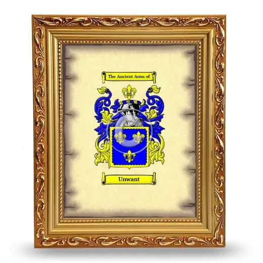 Unwant Coat of Arms Framed - Gold