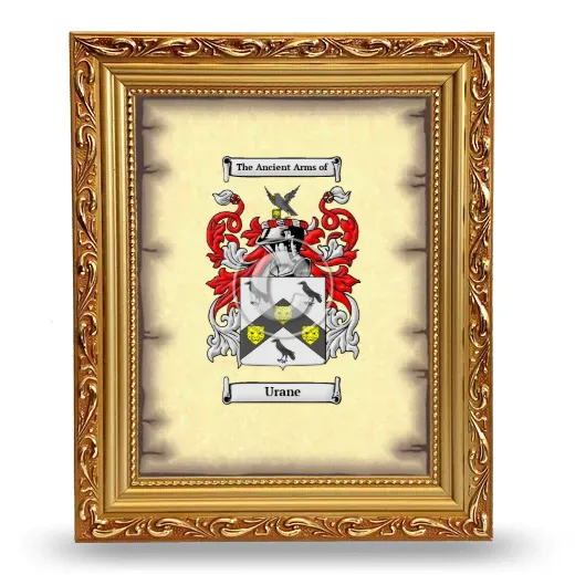 Urane Coat of Arms Framed - Gold