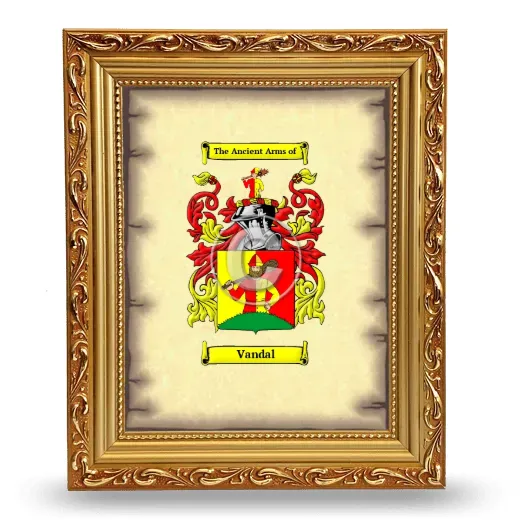 Vandal Coat of Arms Framed - Gold