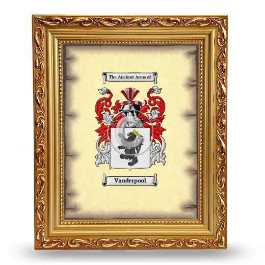 Vanderpool Coat of Arms Framed - Gold