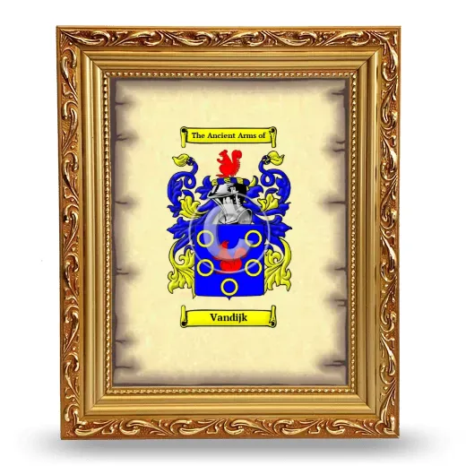 Vandijk Coat of Arms Framed - Gold