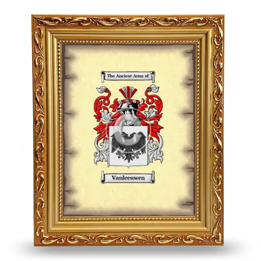 Vanleeuwen Coat of Arms Framed - Gold