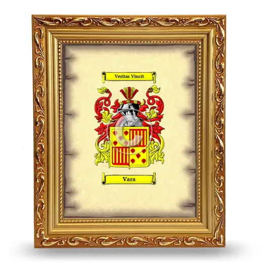 Vara Coat of Arms Framed - Gold