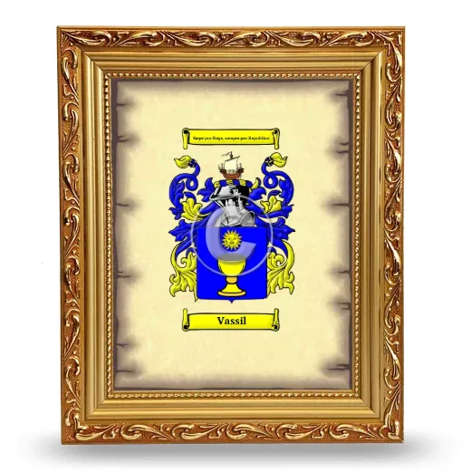 Vassil Coat of Arms Framed - Gold