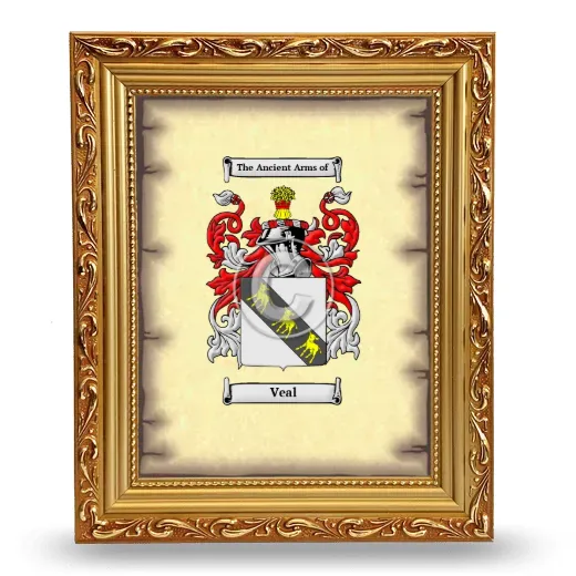 Veal Coat of Arms Framed - Gold