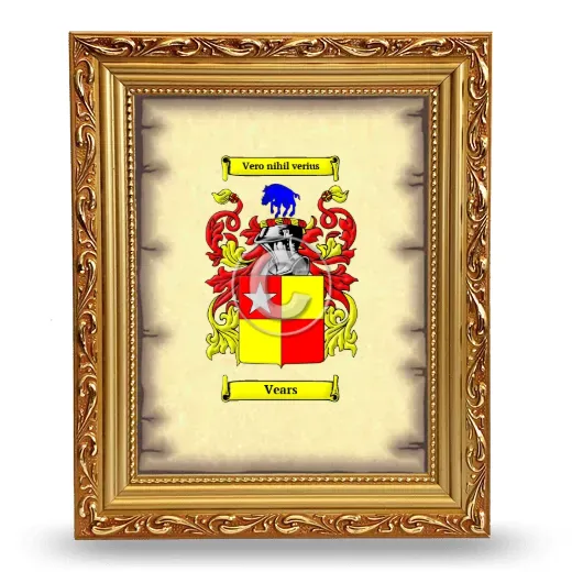 Vears Coat of Arms Framed - Gold