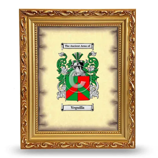 Veguilla Coat of Arms Framed - Gold