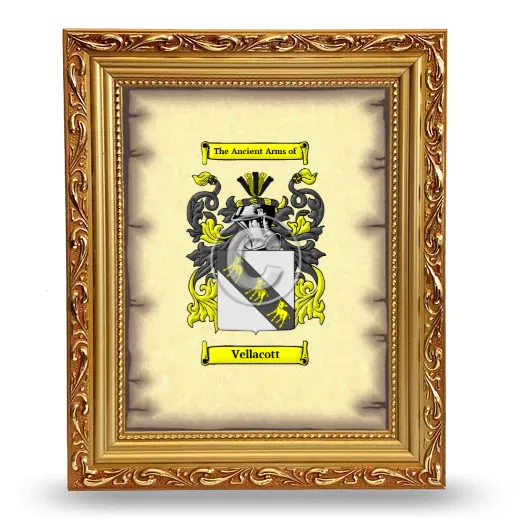 Vellacott Coat of Arms Framed - Gold
