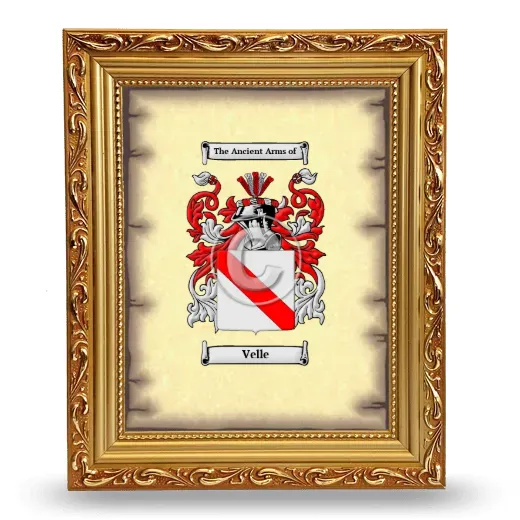 Velle Coat of Arms Framed - Gold