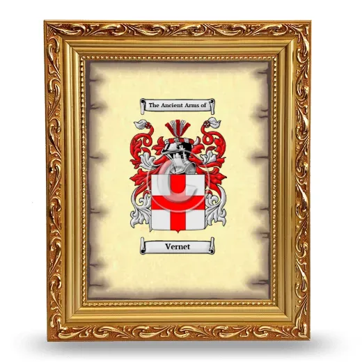 Vernet Coat of Arms Framed - Gold