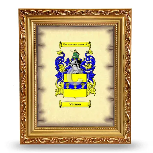 Vernon Coat of Arms Framed - Gold